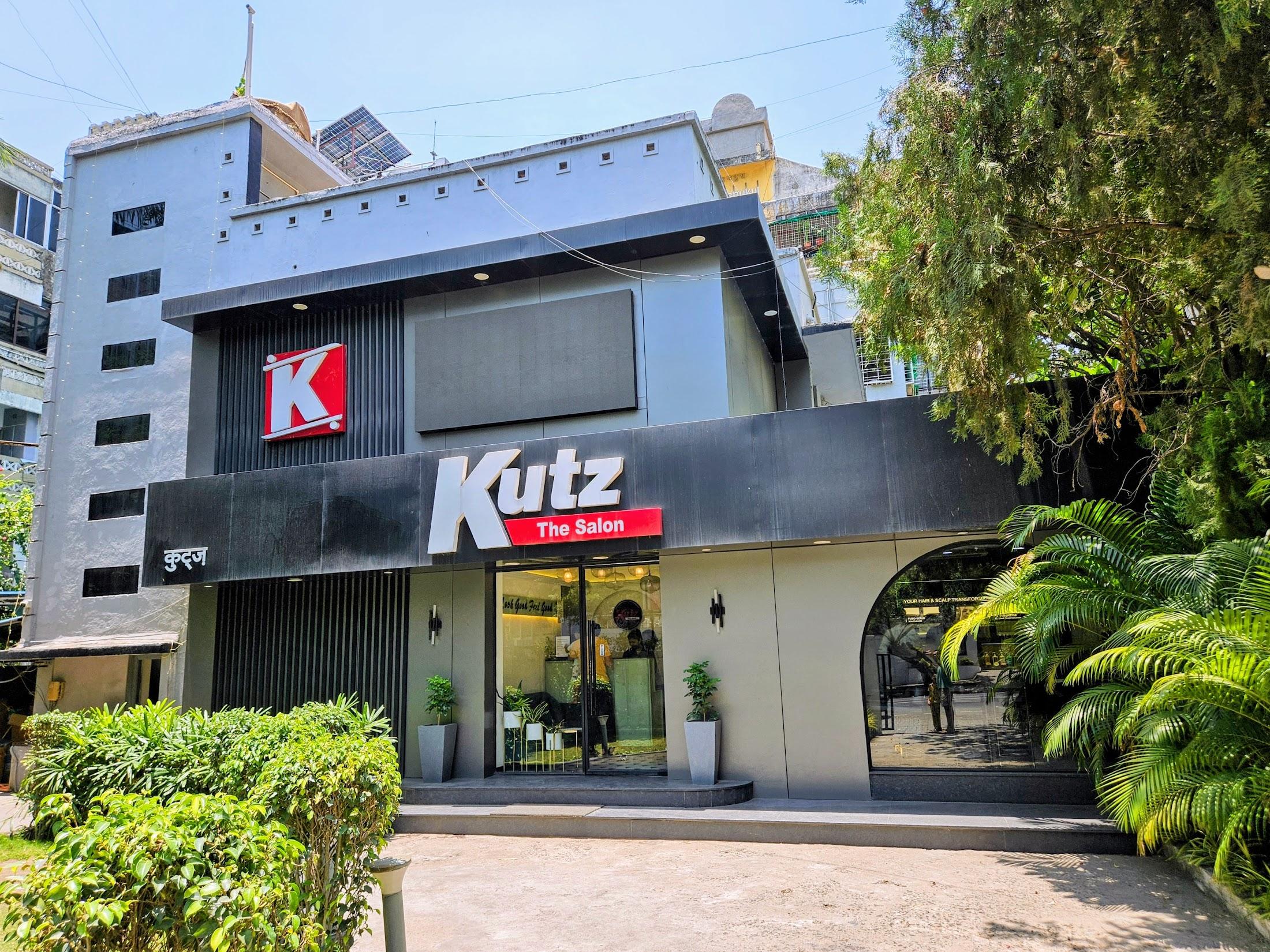 The Kutz The Salon facade — black frontage with the red K badge, Nagpur