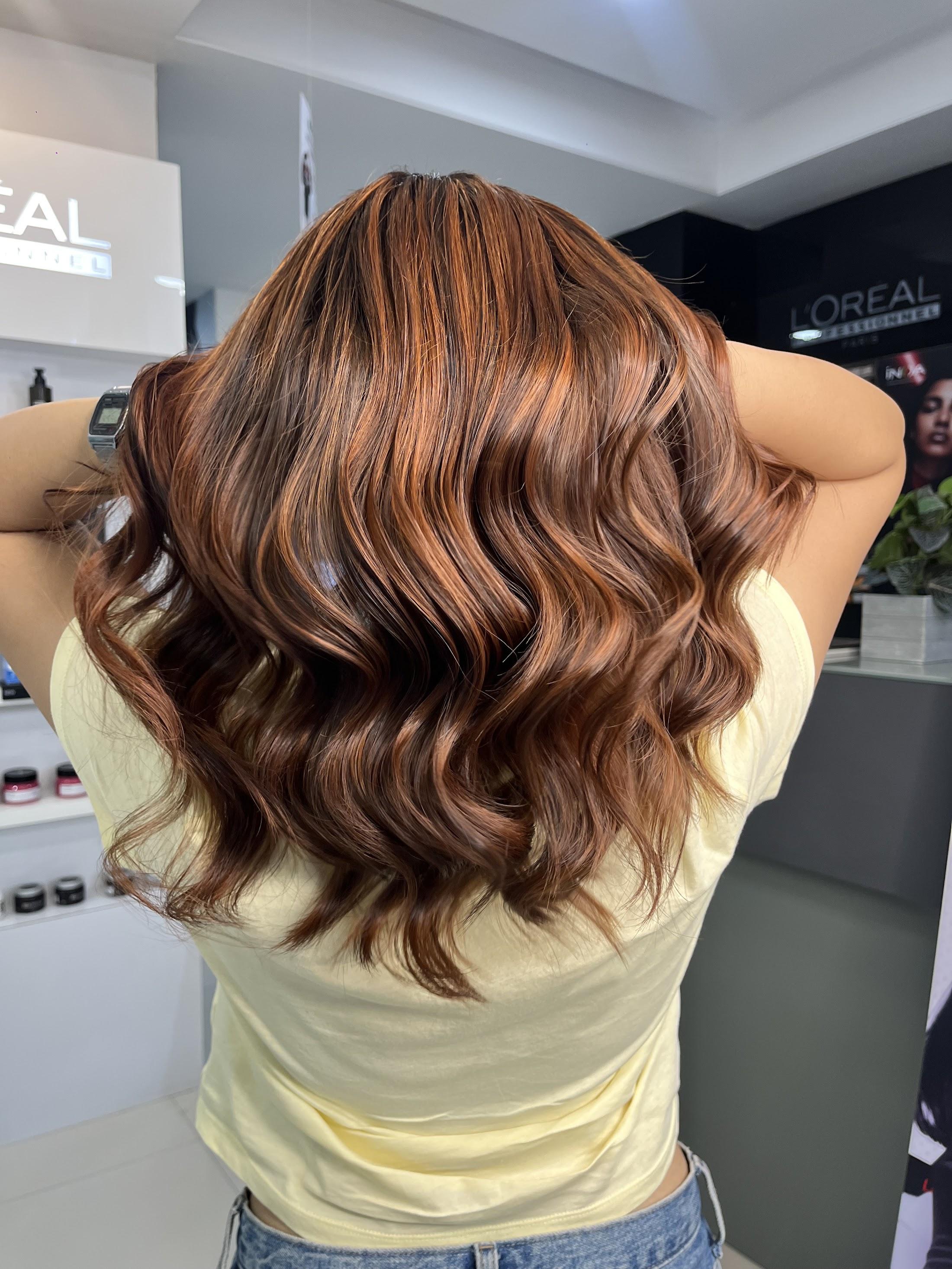 Copper balayage transformation from behind