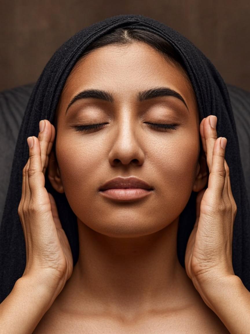A guest receiving a relaxing facial treatment